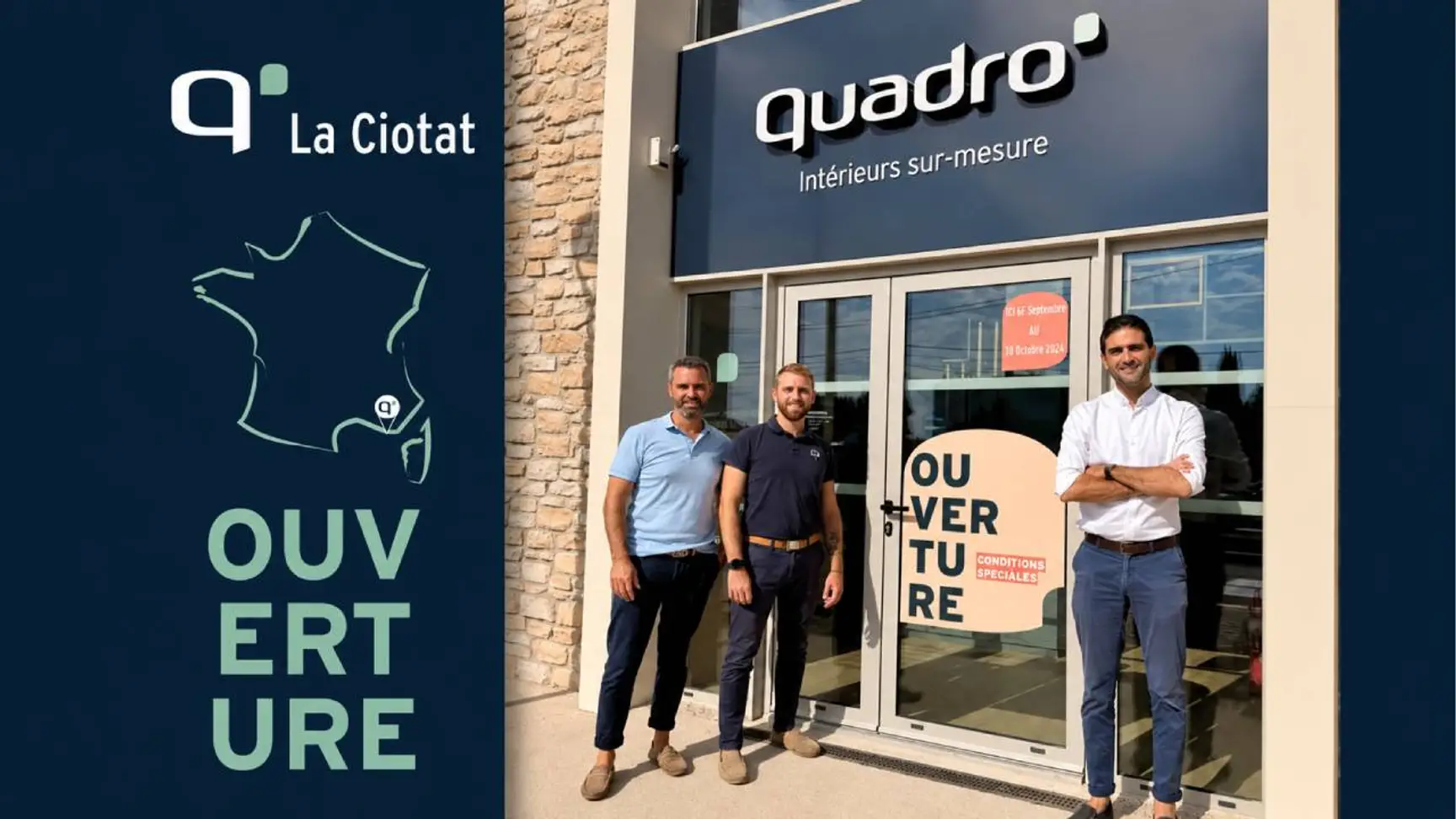 Quadro : trois amis d’enfance ouvrent leur troisième magasin en Provence, à La Ciotat